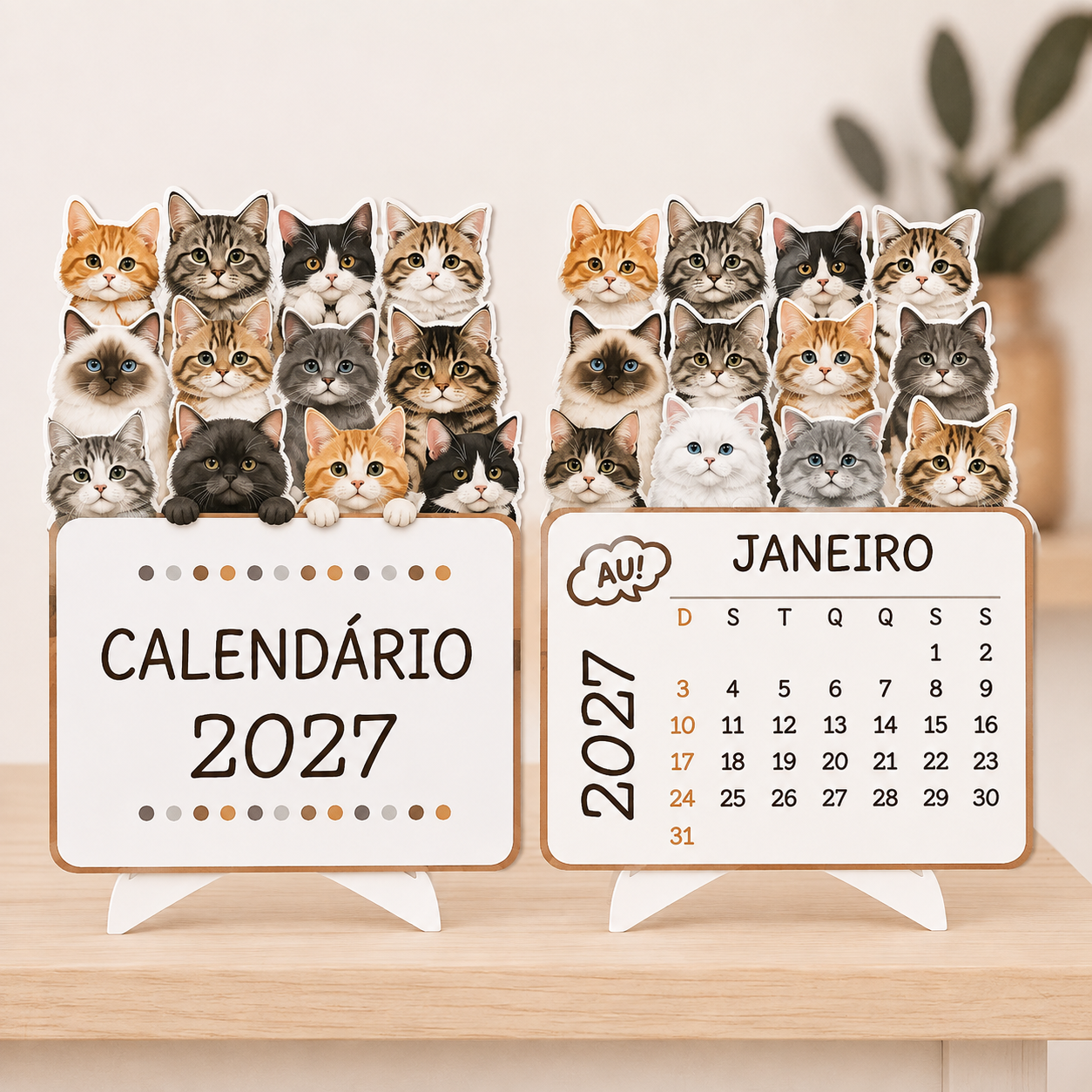 Como fica o calendário impresso — modelo 2