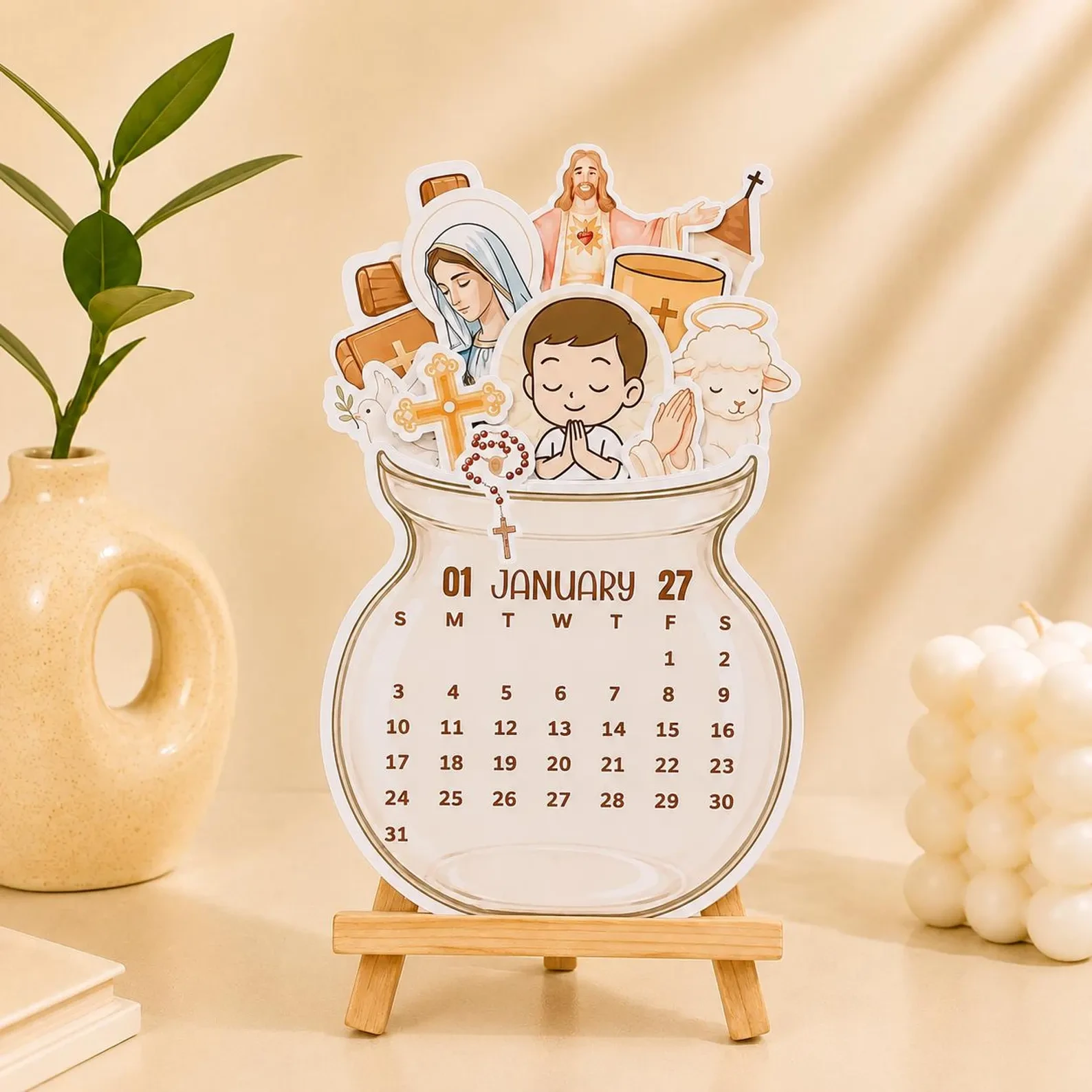 Como fica o calendário impresso — modelo 3